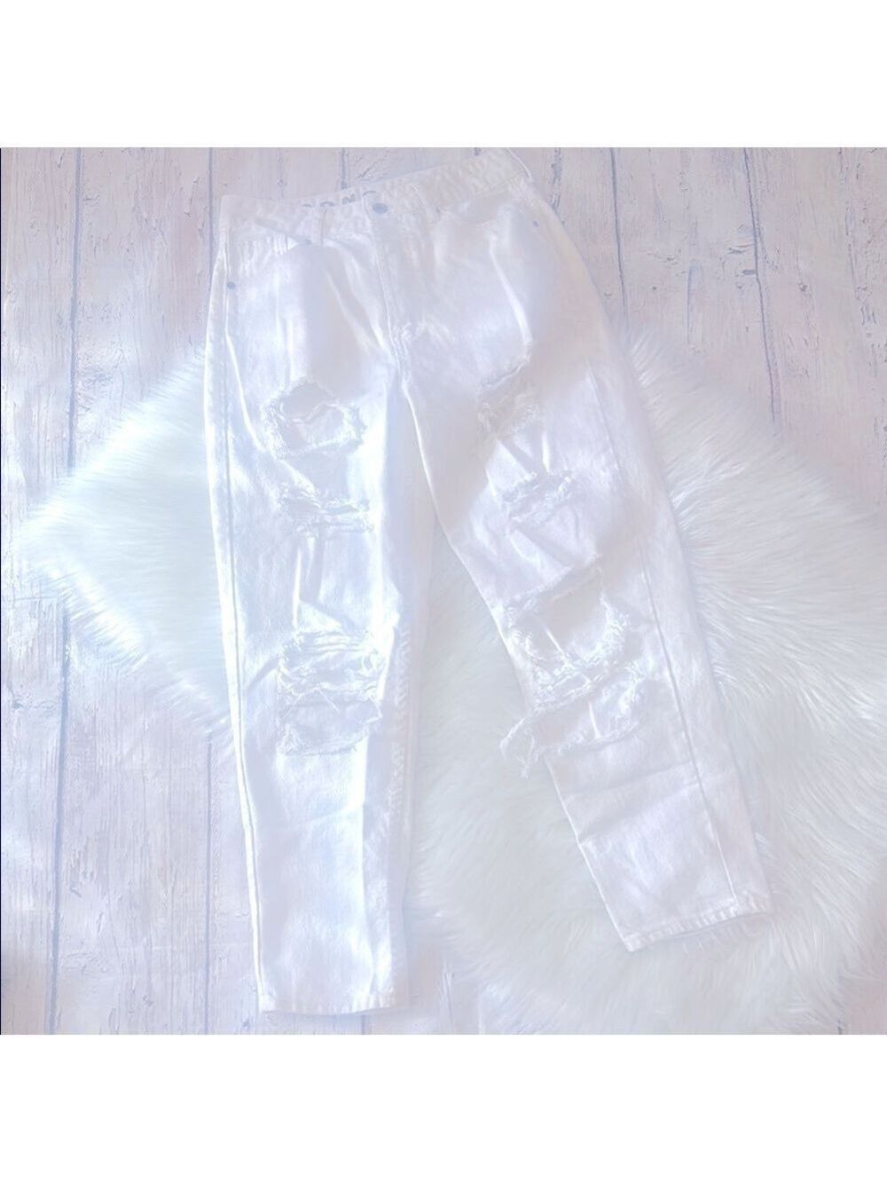 S.O.N.G White Distress Mom Jeans Size 7